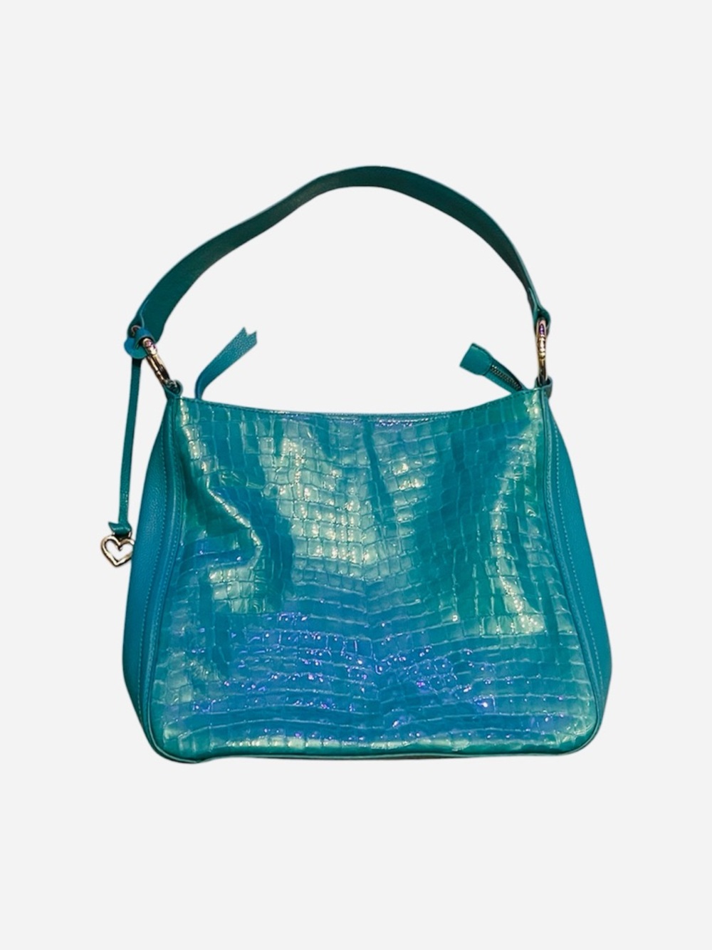 “Brighton” Cher Collection Y2K Blue Croc Hobo Bag